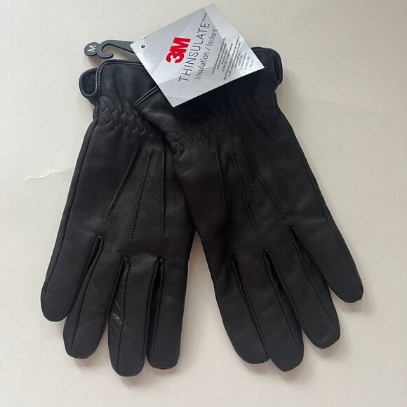 3M Thinsulate Mens Insulated Leather Gloves Brown Medium - Picture 1 of 5
